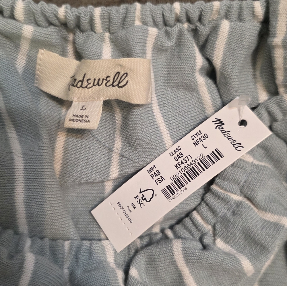 🆕️ Madewell Sage Striped Sleeveless Organic Cotton Crop Tank Top - Picture 7 of 10